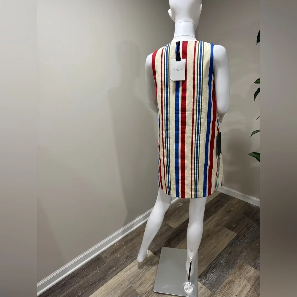 Pomander Place Kira Stripe Mini Dress XS NWT Cotton Lined Coastal Preppy Chic - Picture 8 of 10